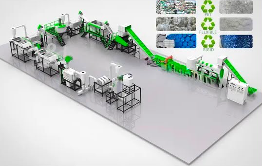SOM ECO plastic recycling production line sorting PET, flexible and rigid plastics